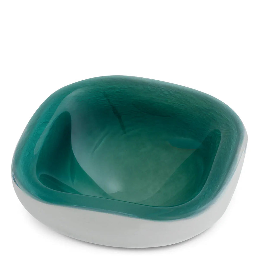 Bowl Aureum Dark Green White Glass - image 3
