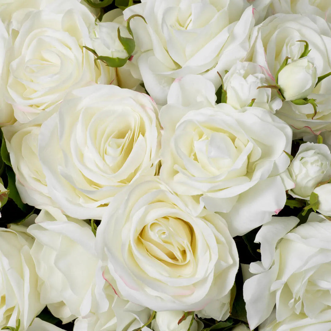 Bouquet Of Roses Two Tone White Real Touch 72 Pcs/2 Varieties - image 3