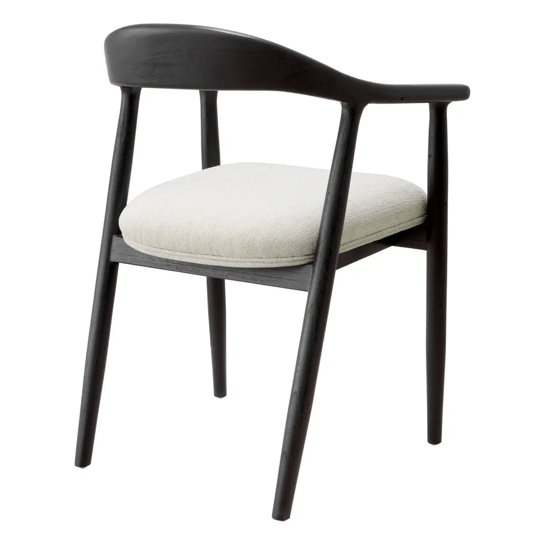 Dining Chair Beale Classic Black Finish Sentier Cream - image 3