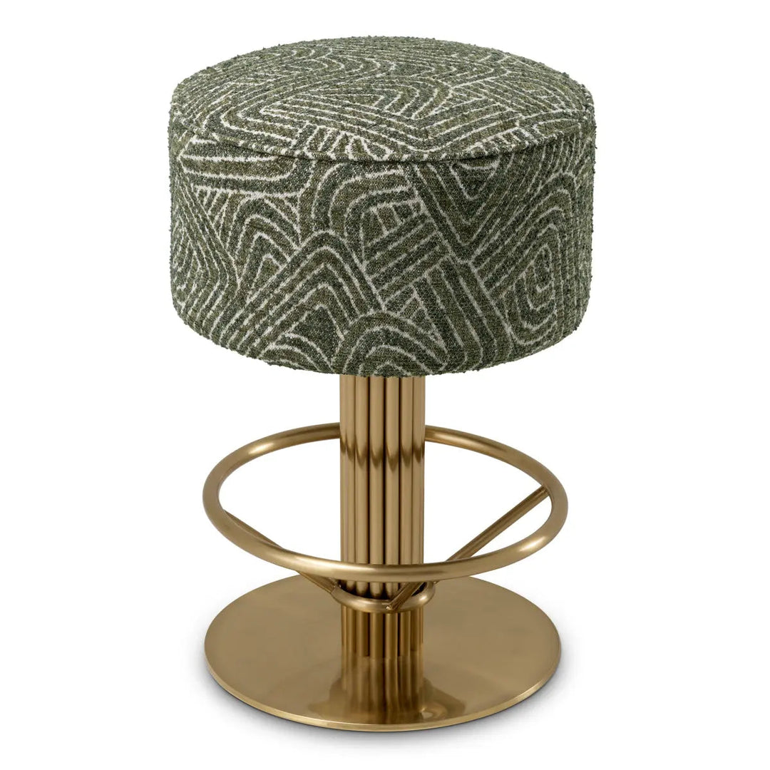 Counter Stool Carleton Camari Green Brushed Brass Finish - image 3