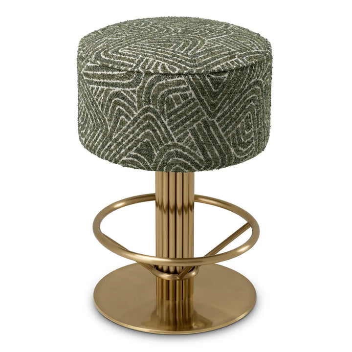Counter Stool Carleton Camari Green Brushed Brass Finish - image 3