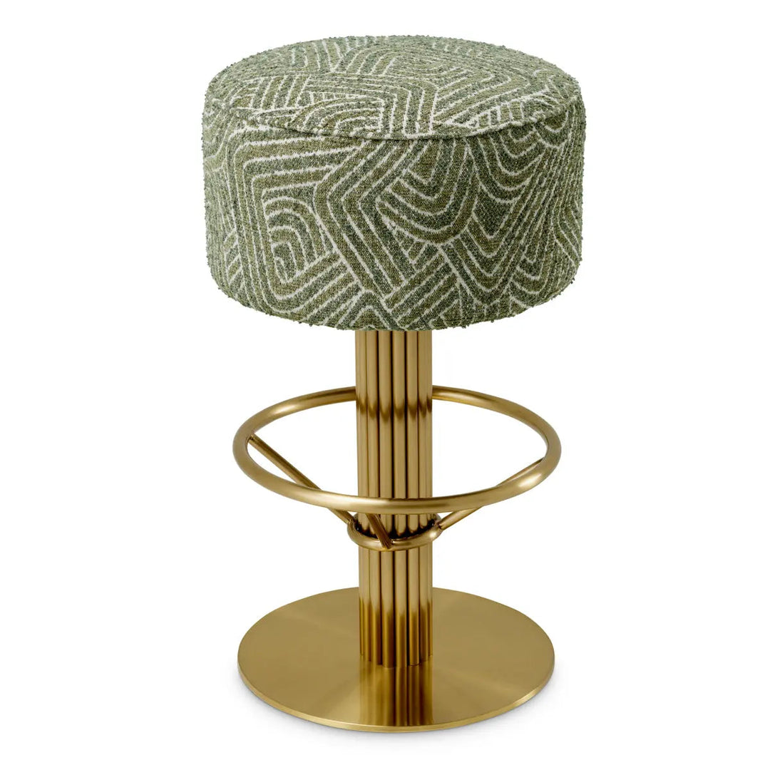 Bar Stool Carleton Camari Green Brushed Brass Finish - image 3