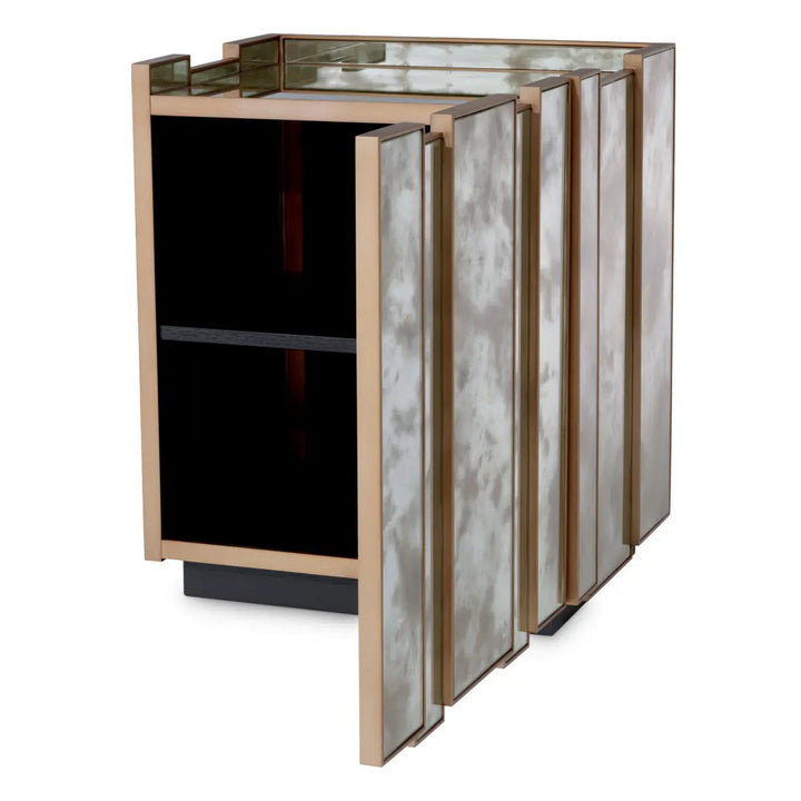Nightstand Nottingham Right Antique Mirror Glass Brushed Brass Finish - image 3