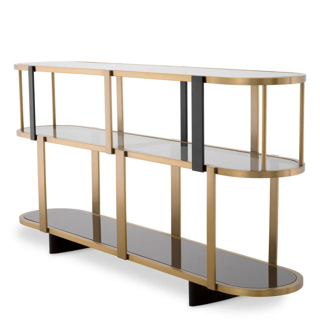 Cabinet Clio Round Low Brushed Brass Finish - image 3