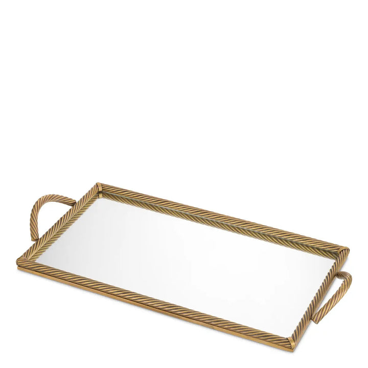 Tray Salvi Rectanguar L Vintage Brass Finish - image 1