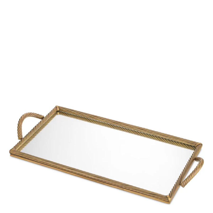 Tray Salvi Rectanguar L Vintage Brass Finish - image 1