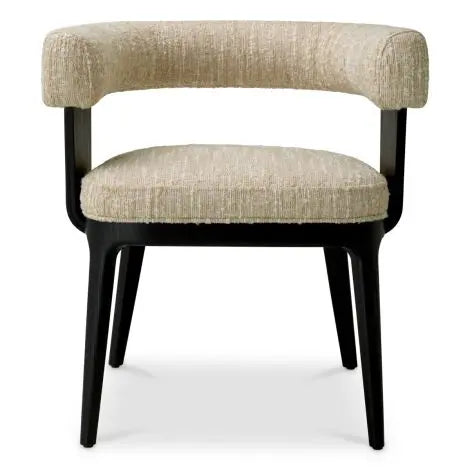 Dining Chair Dubois Black Oak Veneer Bouclé Sonata Cream - image 3