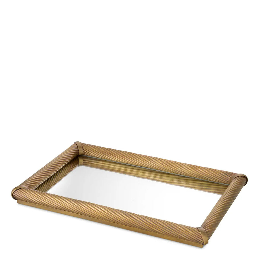 Tray Salvi Rectangular S Vintage Brass Finish - image 1