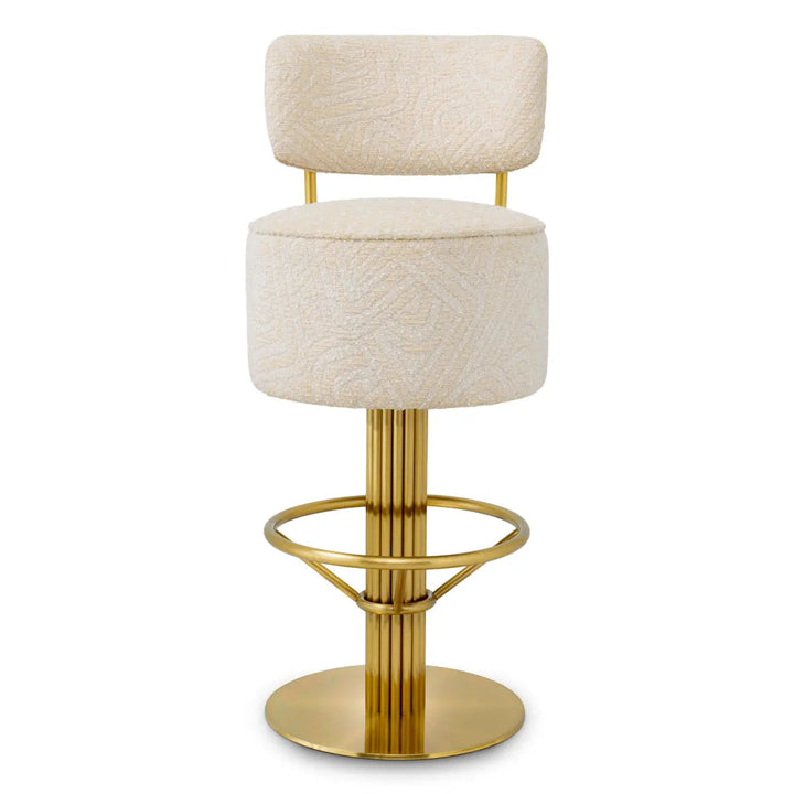 Bar Stool Carleton With Back Camari Cream Brushed Brass Finish - image 3