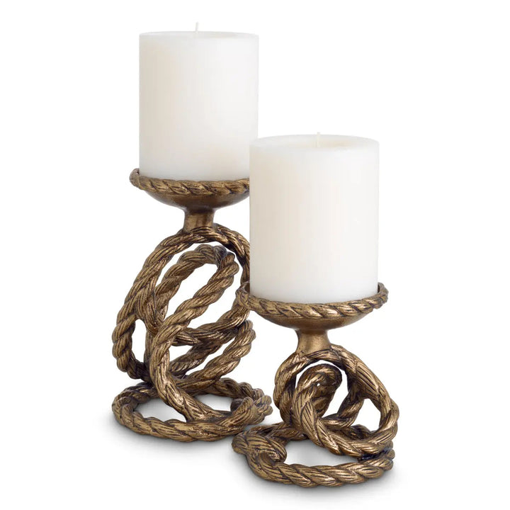 Candle Holder Corwyn Antique Brass Set Of 2 - image 3