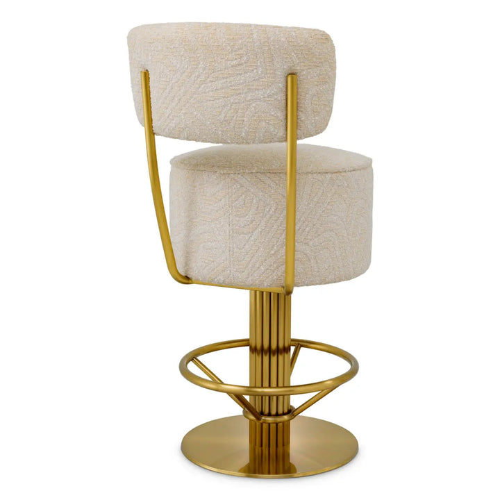 Counter Stool Carleton With Back Camari Cream Brushed Brass Finish - image 3