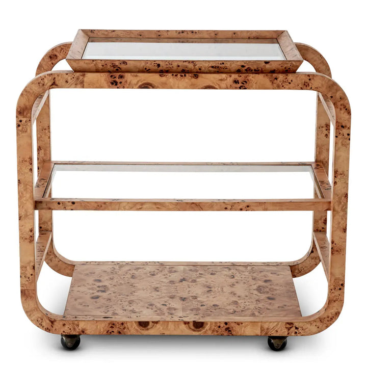Trolley Mayfair Light Brown Mappa Burl Veneer - image 3