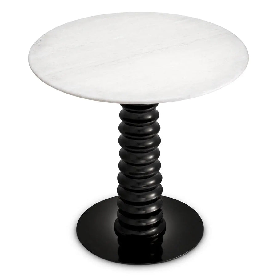 Dining Table Verano Black Finish White Marble Top - image 1