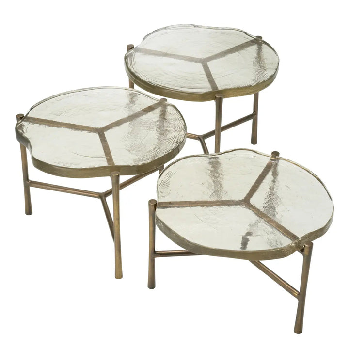 Coffee Table Baldovini Handmade Glass Set Of 3 - image 1