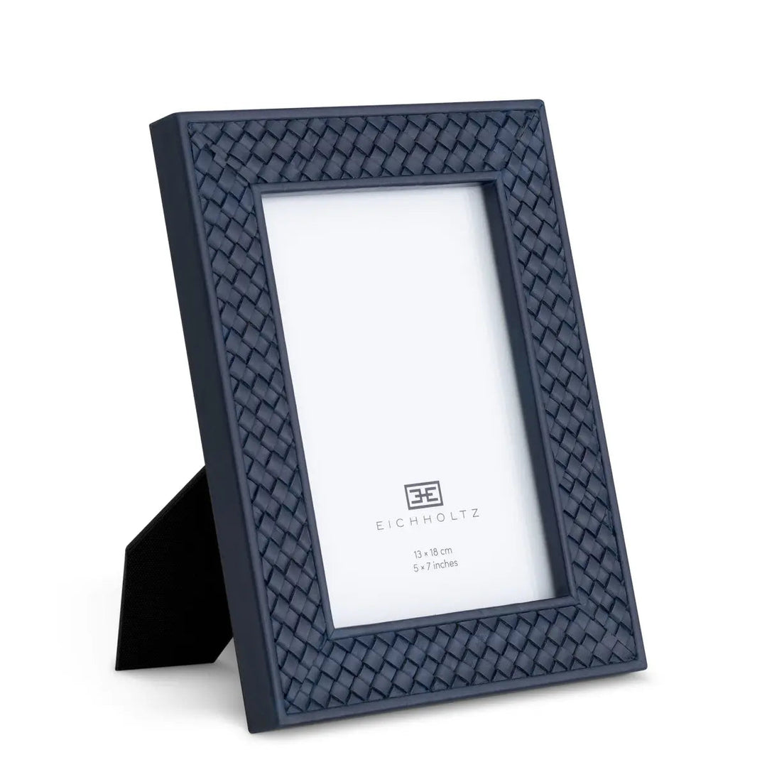 Picture Frame Nivo Blue Leather Set Of 2 - image 3