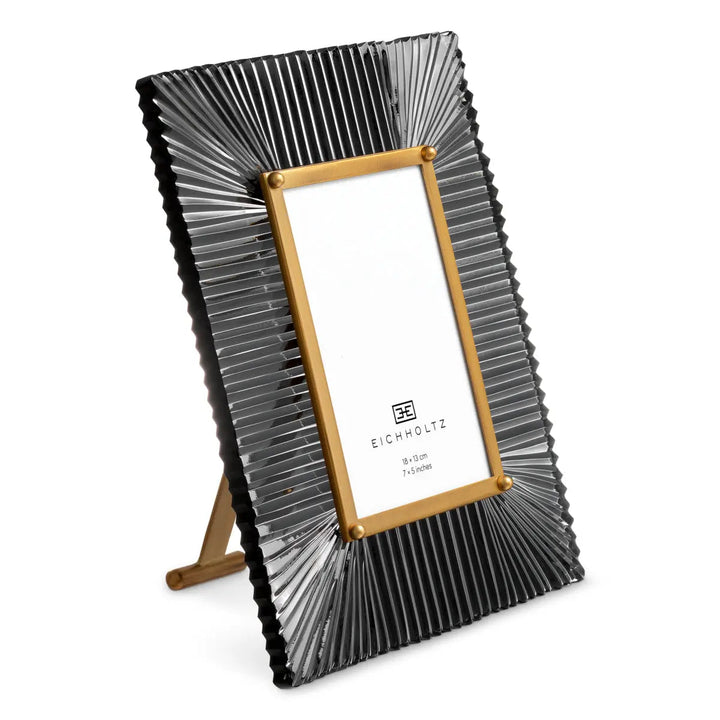 Picture Frame Camille Antique Brass Finish Smoke Glass - image 3