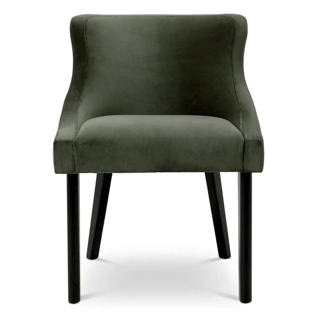 Dining Chair Chavelle Black Finish Torrin Green Velvet - image 3