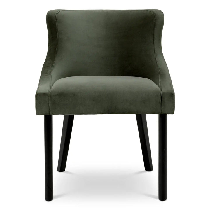 Dining Chair Chavelle Black Finish Torrin Green Velvet - image 3