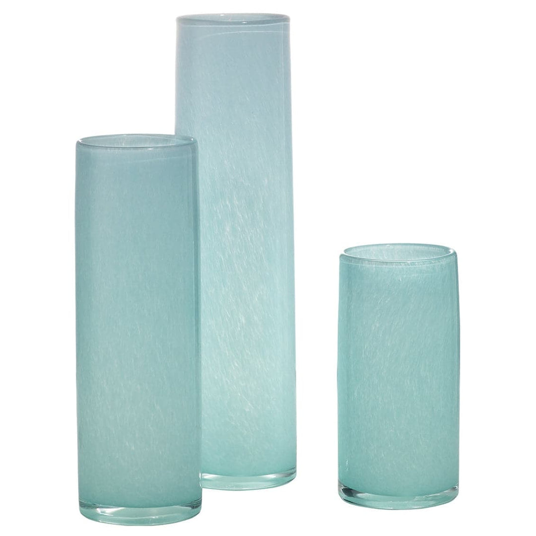 Gwendolyn Hand Blown Vases (Set of 3)-Jamie Young-JAMIEYO-7GWEN-VABL-1-VasesSky Blue Glass-1-France and Son