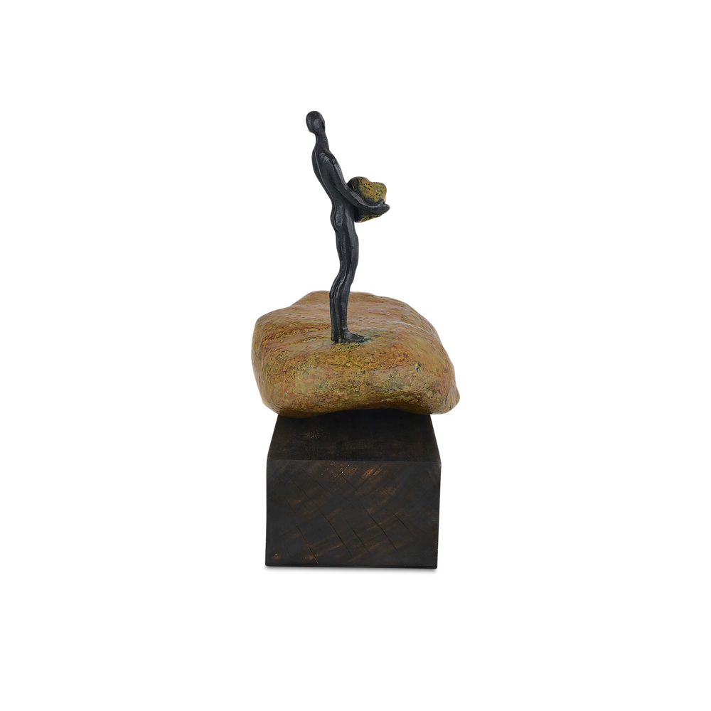 Man on Rock Small Bronze