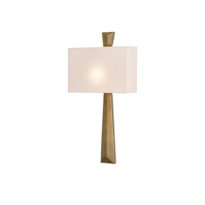 Arno Brass Wall Sconce, White Shade