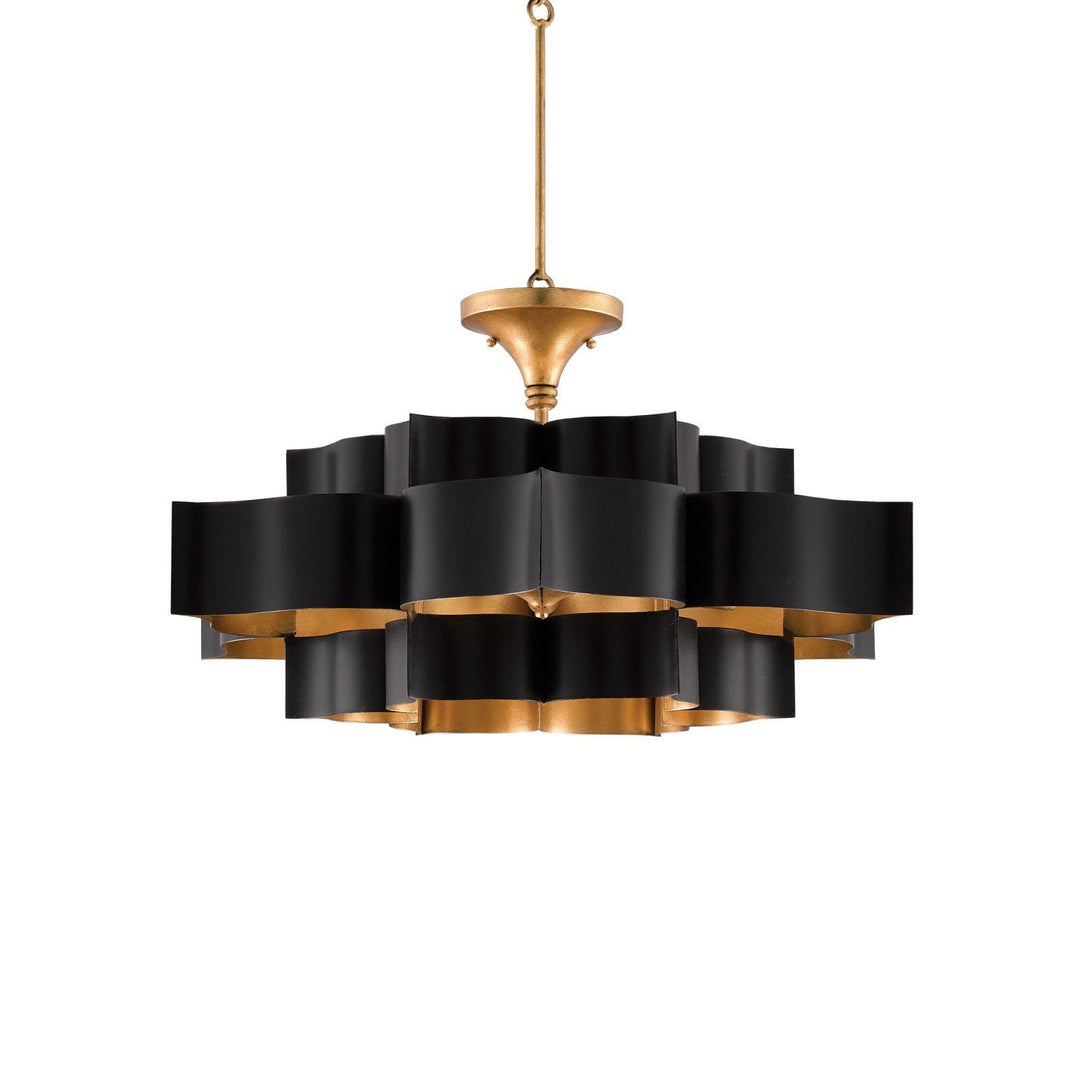 Grand Lotus Large Black Chandelier