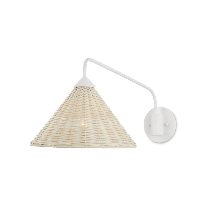 Basket White Swing-Arm Wall Sconce