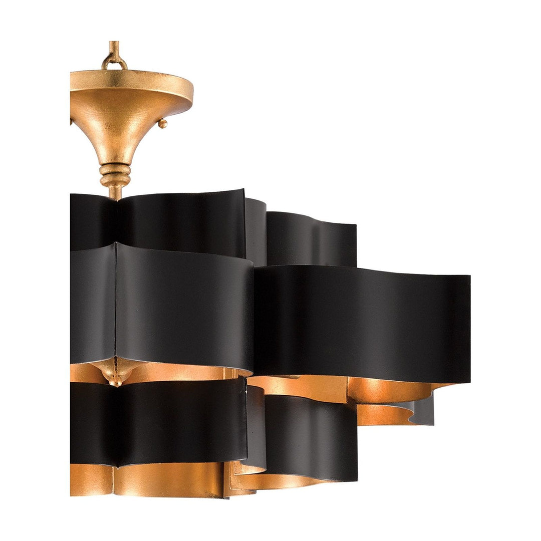 Grand Lotus Large Black Chandelier