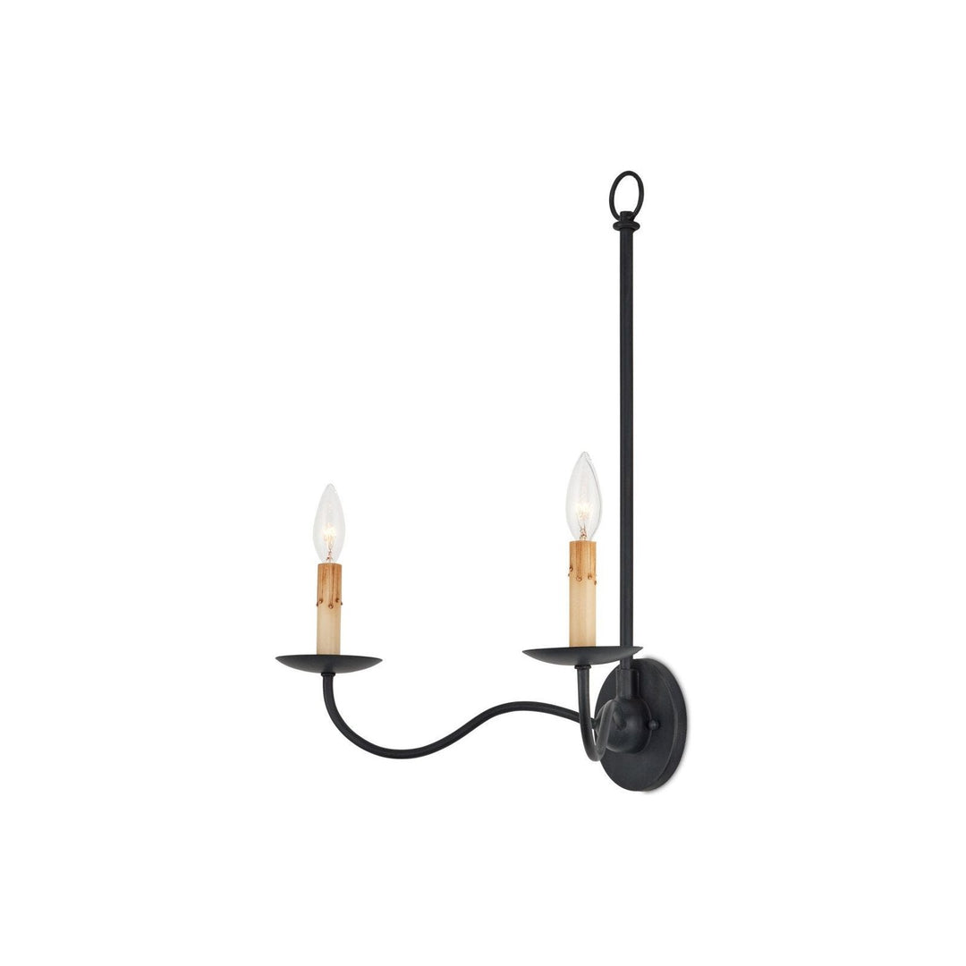 Saxon Double-Light Black Wall Sconce