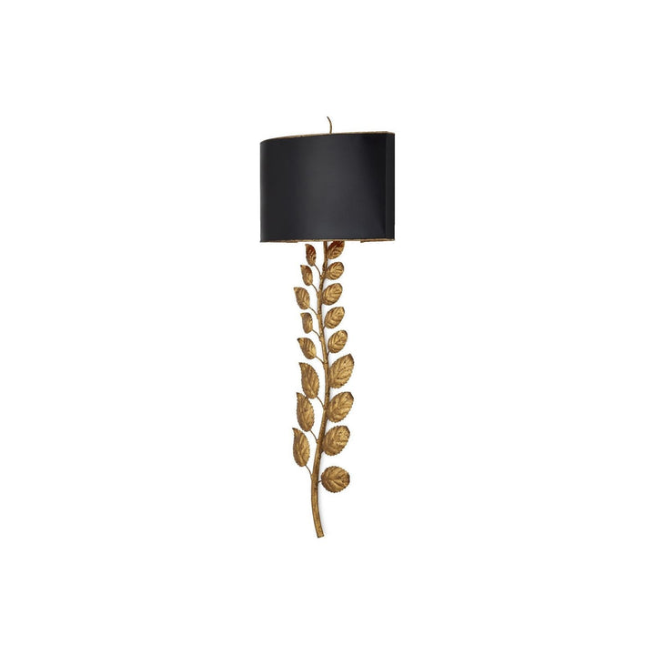 Birdwood Gold Wall Sconce, Black Shade