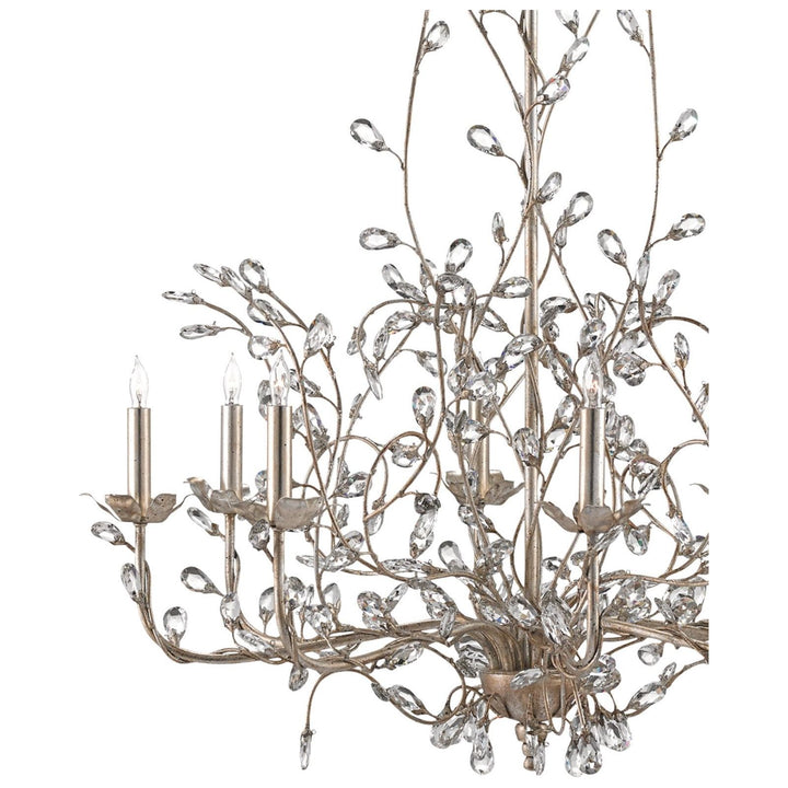 Crystal Bud Large Silver Chandelier