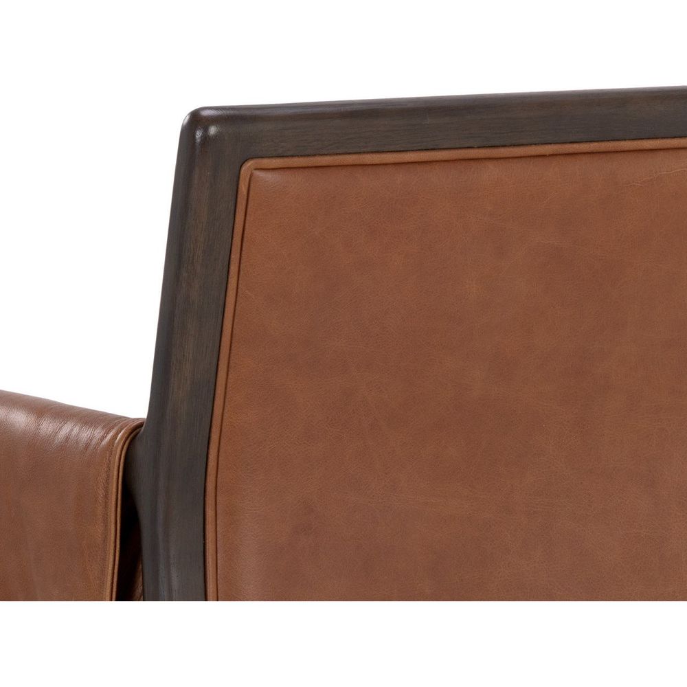 Mauti Dining Armchair - Brown - Shalimar Tobacco Leather