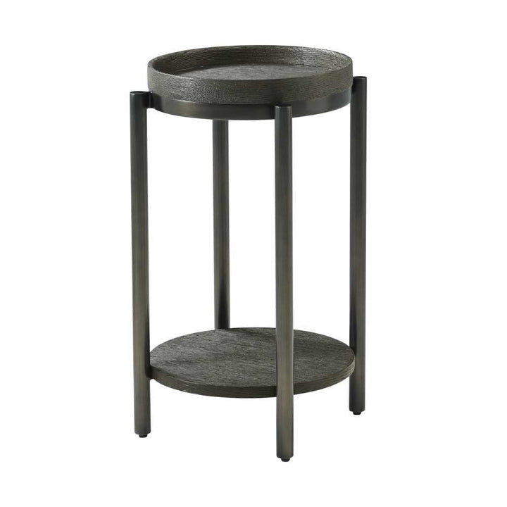 Repose Round Side Table-Theodore Alexander-THEO-TA50137.C325-Side TablesCharcoal Oak-14"W-2-France and Son