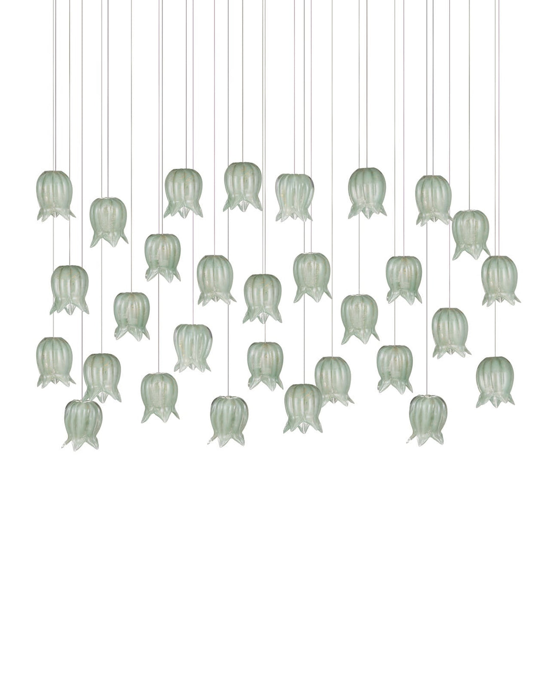 Pendants:Multi Polpo Green 30-Light Linear Multi-Drop Pendant