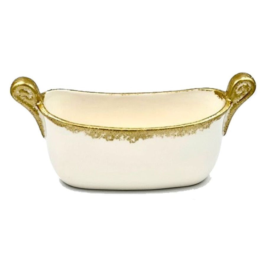 Indoor Planters Savoy Oval White/Gold Spongy Cachepot Set of 2