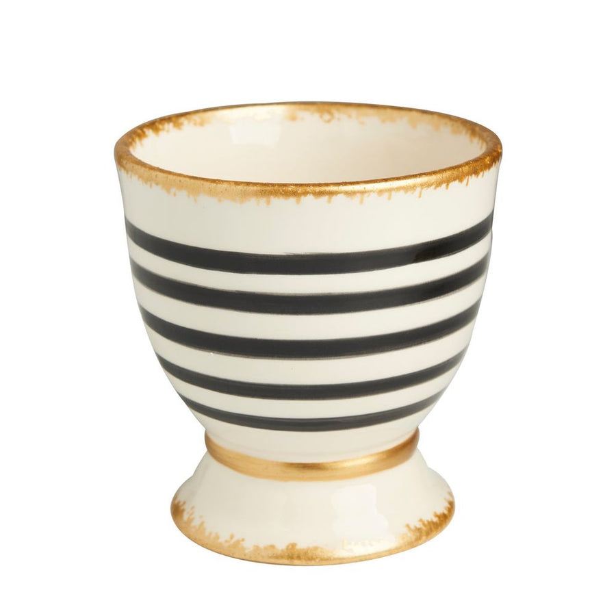 Indoor Planters Savoy Black/White Striped Cachepot, Small Set of 2