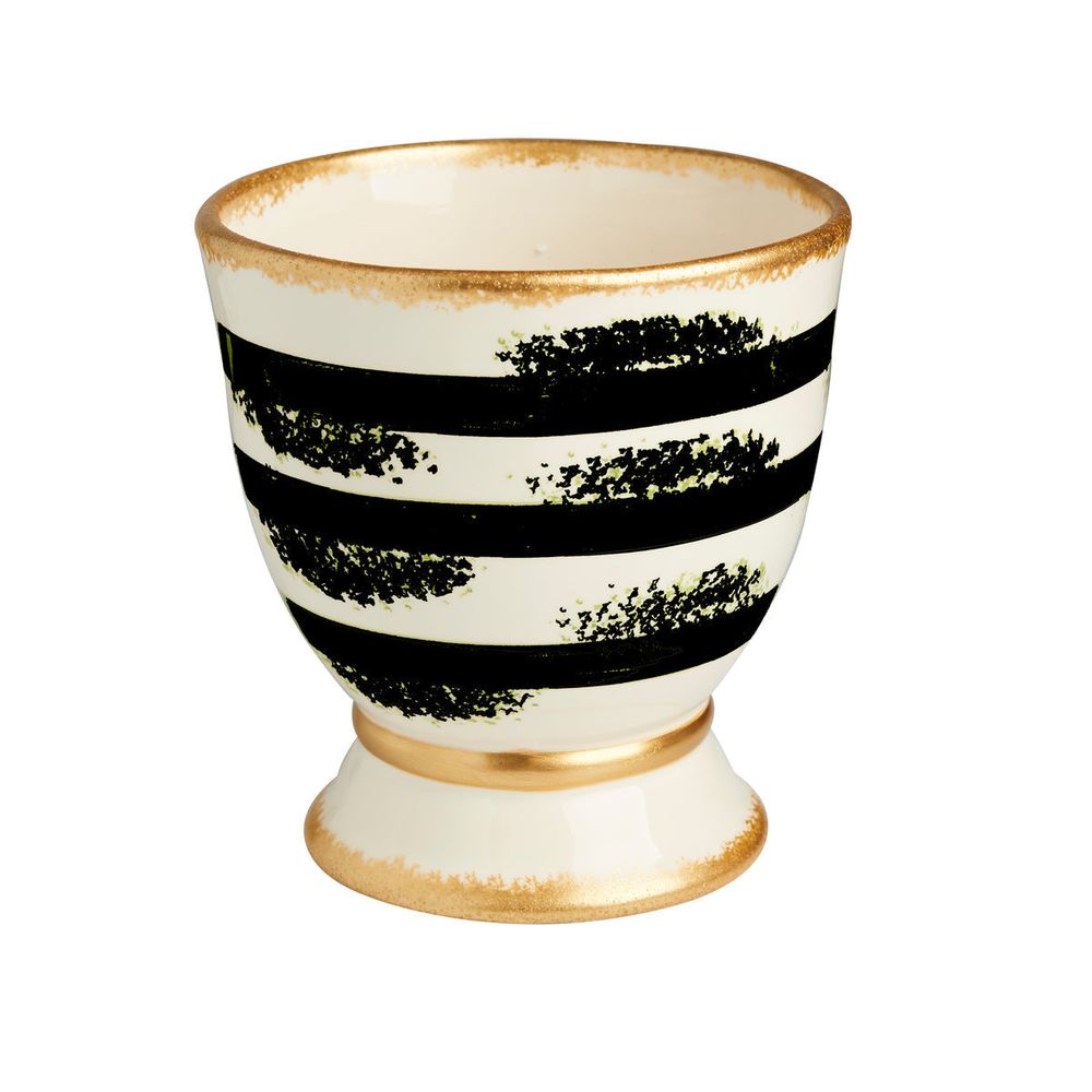 Indoor Planters Savoy Black/White Spongy Cachepot, Large Set of 2