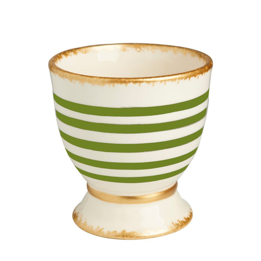Indoor Planters Savoy Green/White Striped Cachepot, Small Set of 2