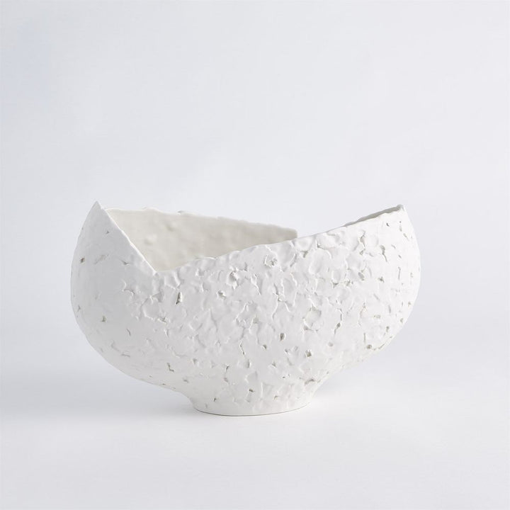 Bowls Asymmetrical Stipple Bowl-Matte White