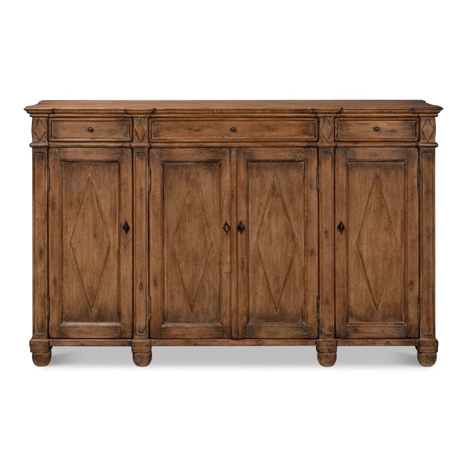 Diamond Wall Sideboard-SARREID-SARREID-40121-2-Sideboards & CredenzasBrown-5-France and Son