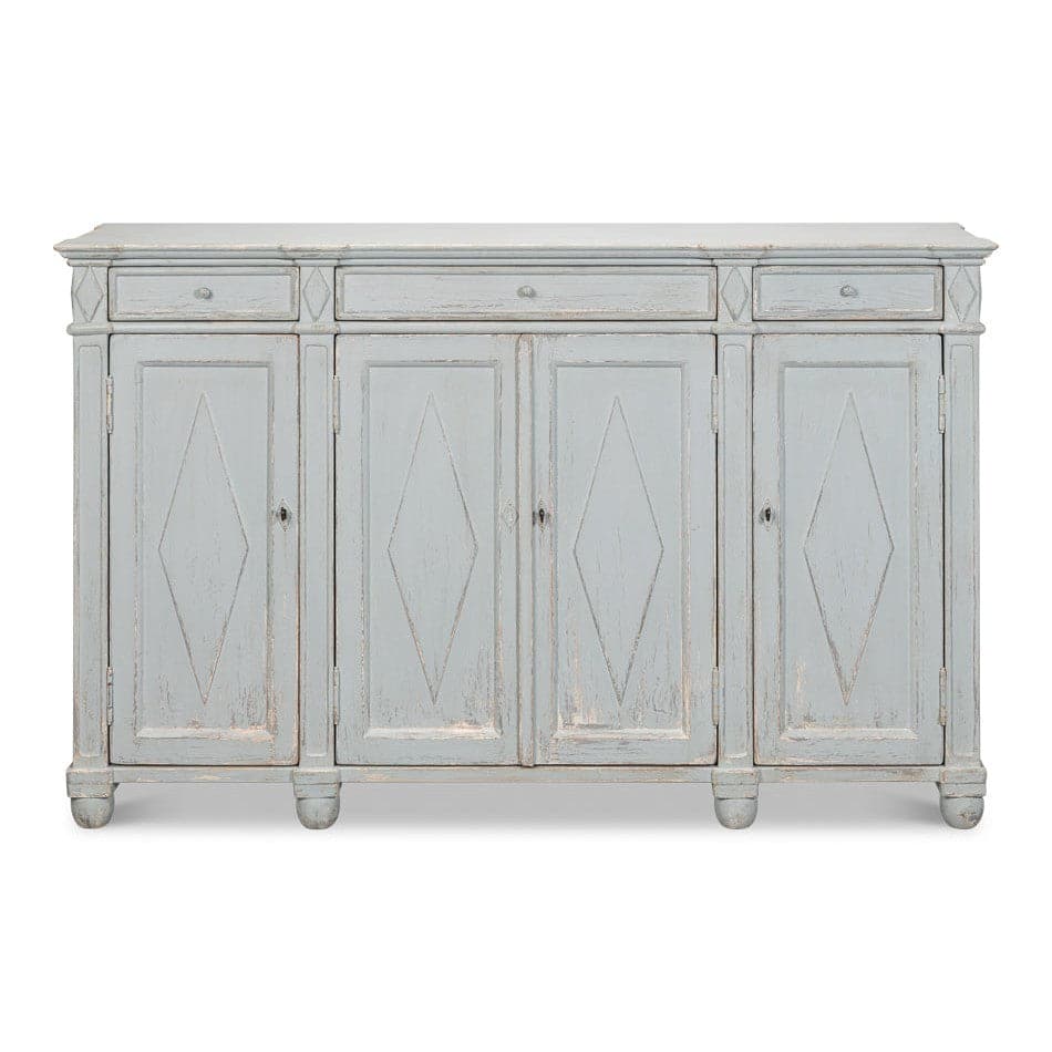 Diamond Wall Sideboard-SARREID-SARREID-40121-7-Sideboards & CredenzasBlue/Grey Finish-2-France and Son