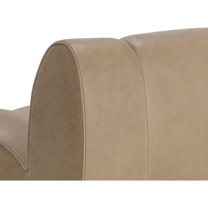 Blaise Swivel Lounge Chair - Sahara Sand Leather
