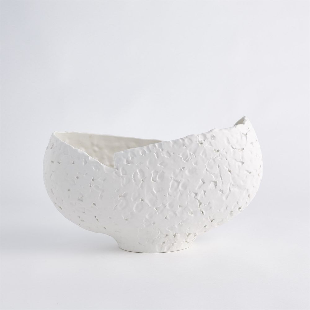 Bowls Asymmetrical Stipple Bowl-Matte White