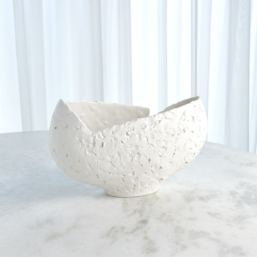 Bowls Asymmetrical Stipple Bowl-Matte White