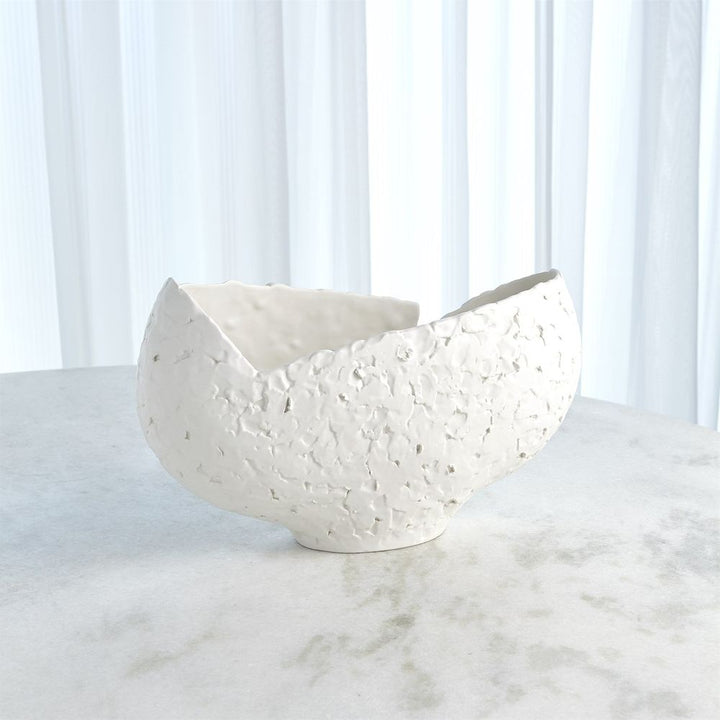 Bowls Asymmetrical Stipple Bowl-Matte White
