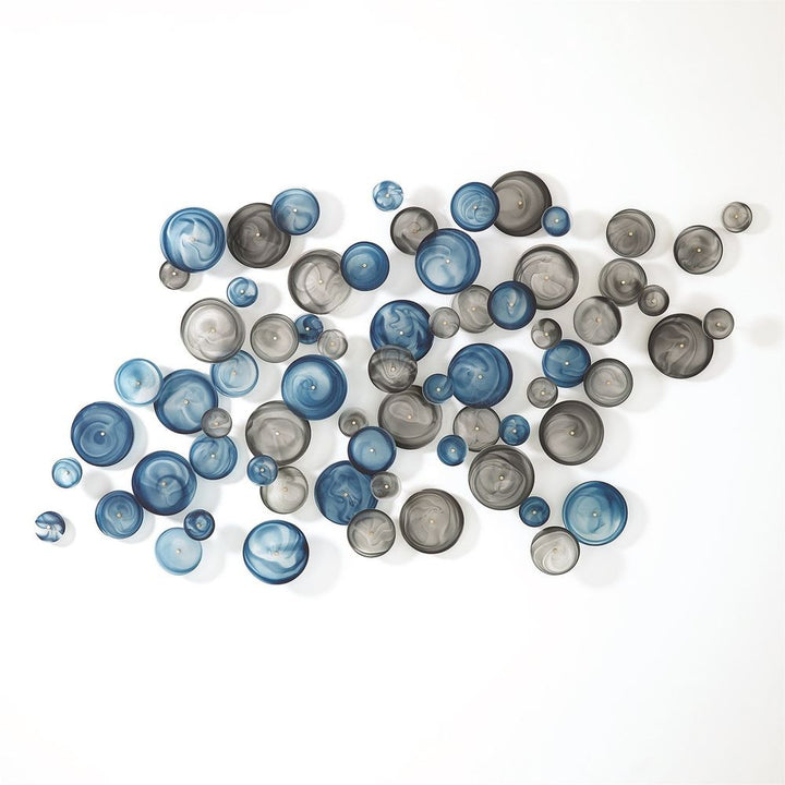 Wall Decor S/3 Crosshatched Wall Discs-Blue Swirl