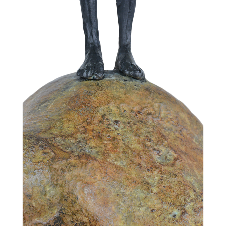 Decorative Objects Man on Rock Medium Bronze