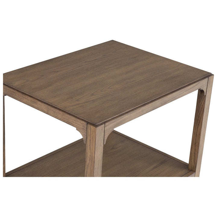 Callahan End Table - Louve - High Pressure Laminate,Red Oak Solids