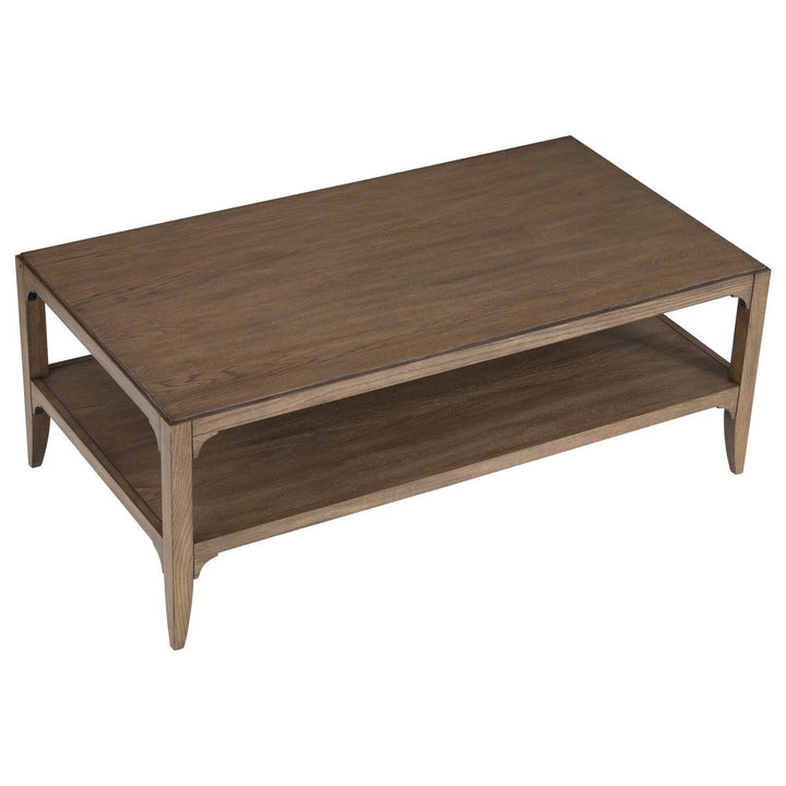 Callahan Cocktail Table - Louve - High Pressure Laminate,Red Oak Solids