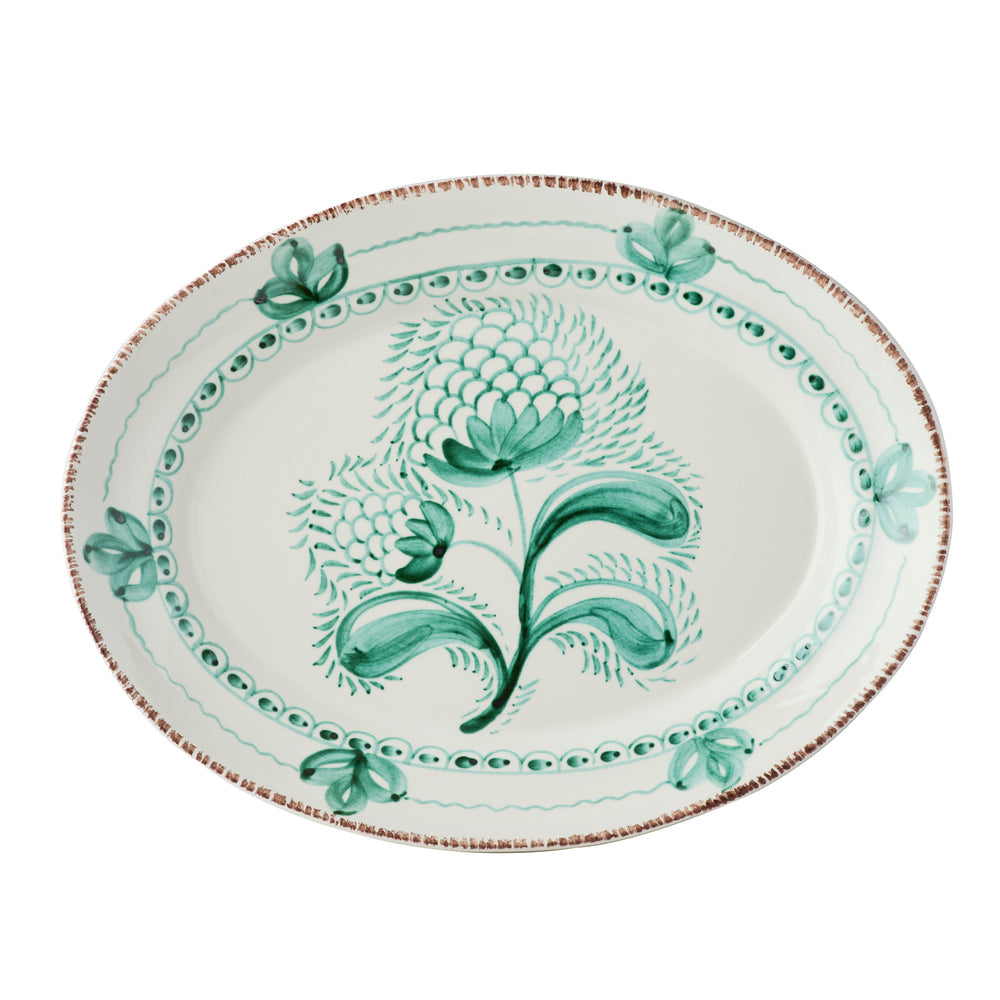 Platter Oval-ABIGAILS-ABIGAILS-403711-Decorative ObjectsGreen/White-2-France and Son